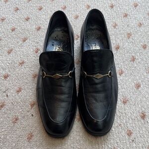 Bally Black Leather Slip-On Loafers